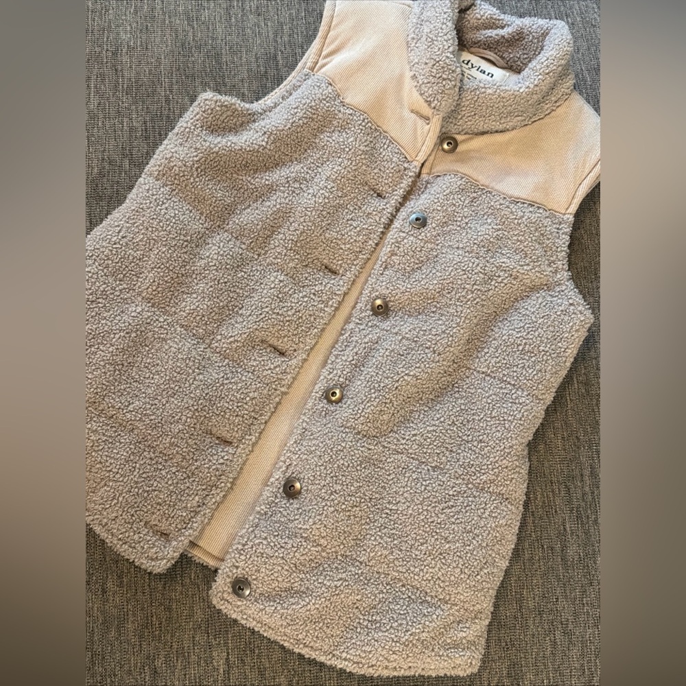 Dylan Anthropologie Teddy Sherpa Corduroy Vest Gorpcore Cozy Cabin XS